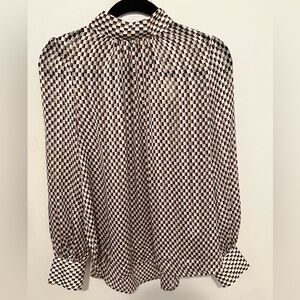 H&M Stand-up Collar Satin Blouse | Sz. M | NWT